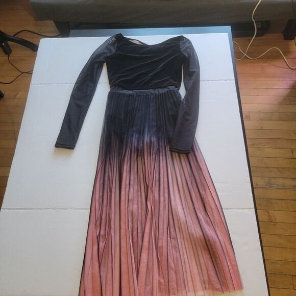 Weissman Pink Black Suede Dance Women  Dress Size SA Small - Picture 1 of 6